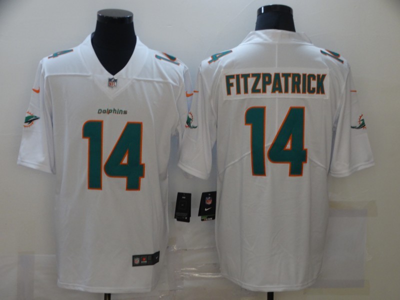 Men's Miami Dolphins Ryan Fitzpatrick #14 White Jersey